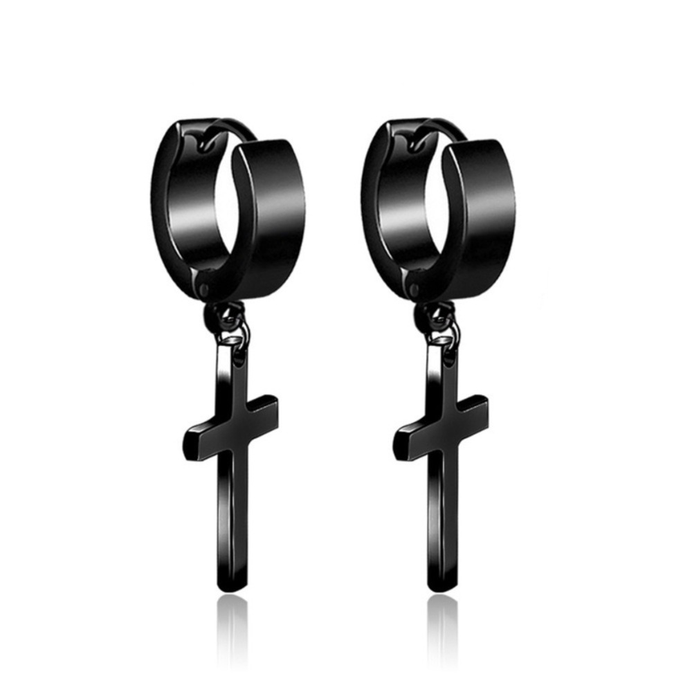 Cross Dangle Drop Earrings for Men Women,Streetwear Punk Hip Hop Unisex Earrings